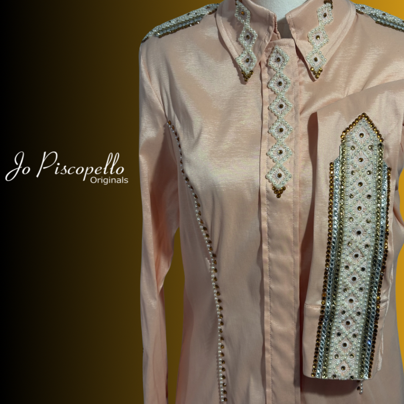 Premium Concealed Zipper Show Shirt Embellished by Jo Piscopello