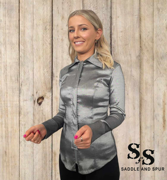 Women's Premium Concealed Zipper Shirt Grey