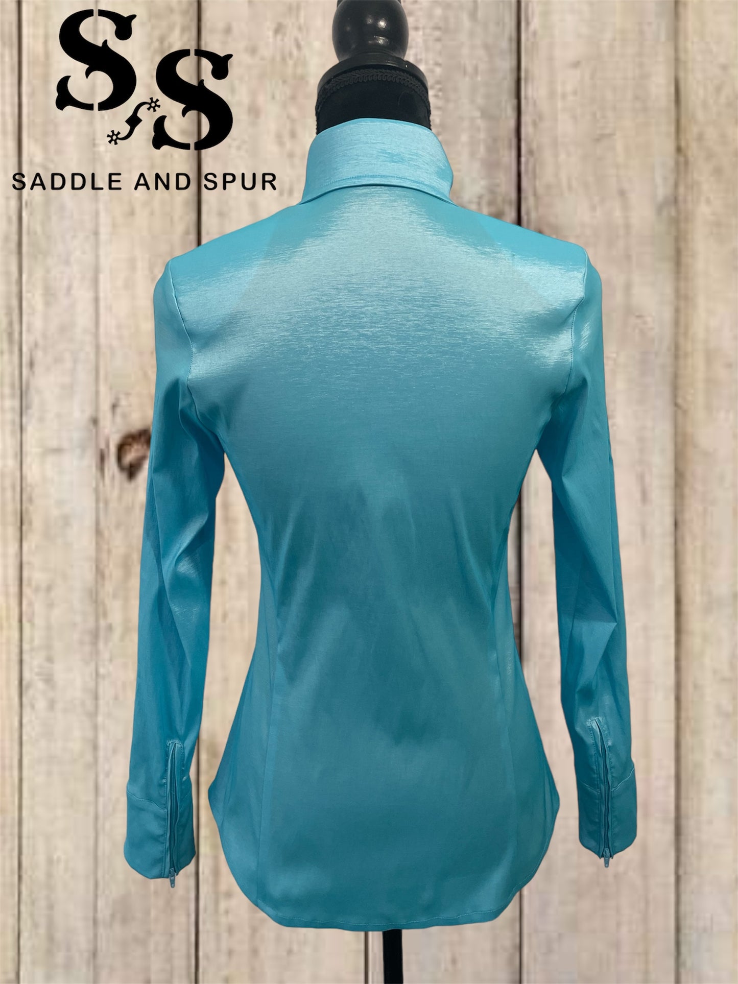 Women's Premium Concealed Zipper Show Shirt Pale Blue