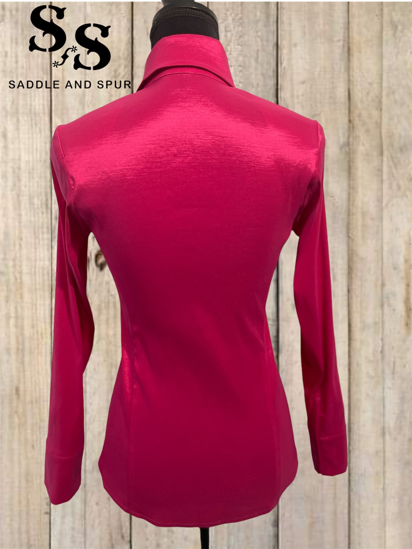 Women's Premium Concealed Zipper Show Shirt, Fushia/Hot Pink