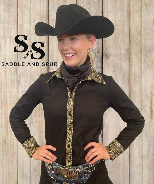 Boutique Fitted Ranch Show Shirt Black