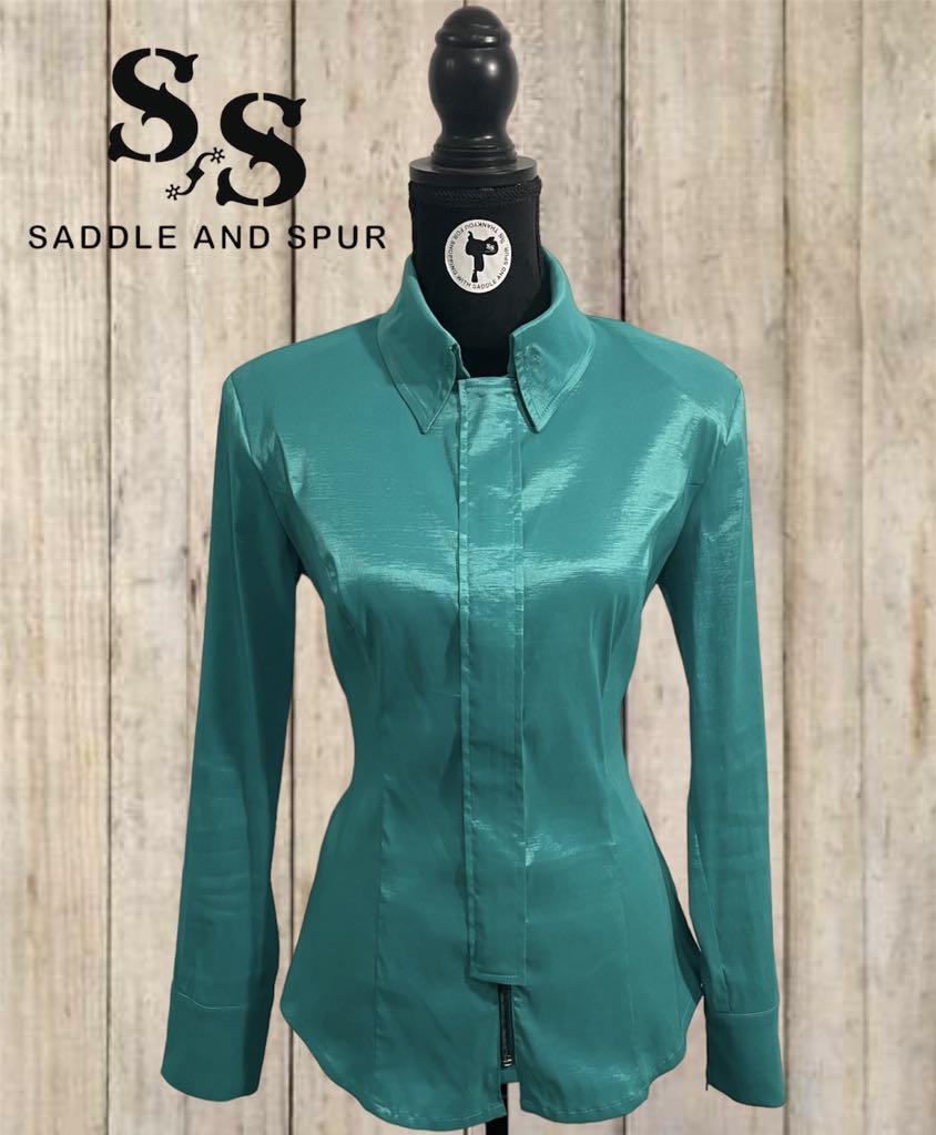 Women's Premium Concealed Zipper Show Shirt, Mint